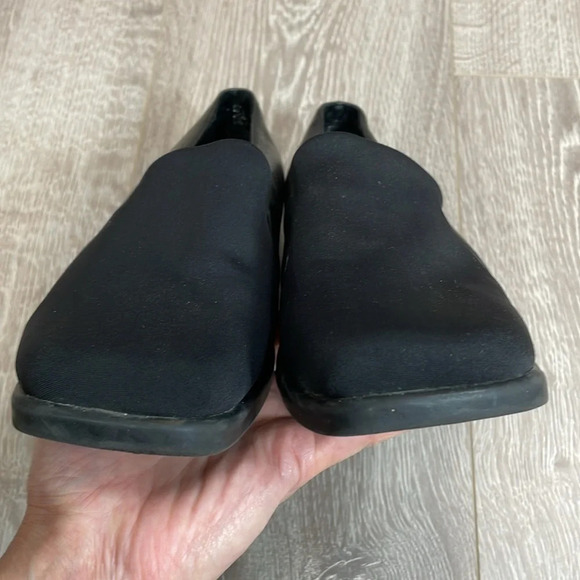 Aerosoles Black Leather Wedge Heel Slip On Loafers 8.5M - Picture 16 of 16